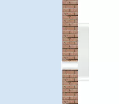 einfache Installation einer Klimatruhe mit zwei Wandbohrungen durch die Mauer 
